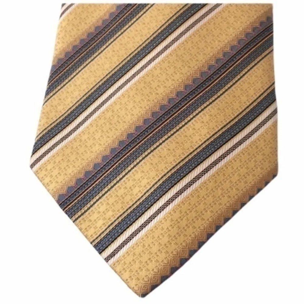 DANIEL DE FASSON yellow gold striped tie